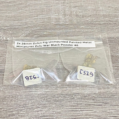 2x 28mm Zulus Fig Unmounted Painted Metal Miniatures Zulu War Black Powder #6