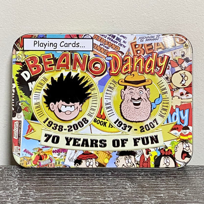Beano & Dandy 70 Years Of Fun Playing Card Set In Metal Tin 52 Cards Incomplete
