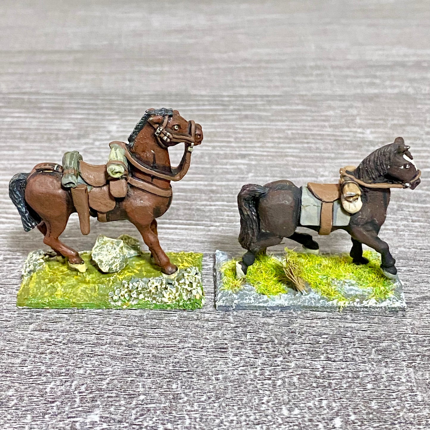 2x 28mm Colonial British Cavalry Horse Painted Metal Miniatures Black Powder #1