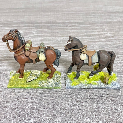 2x 28mm Colonial British Cavalry Horse Painted Metal Miniatures Black Powder #1