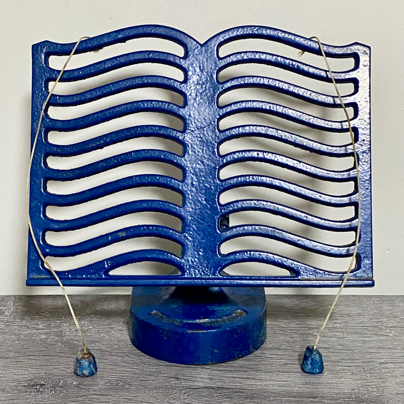 Vintage Cast Iron Metal Victor England Adjustable Blue Recipe Book Rest Holder