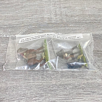 2x 28mm Colonial British Cavalry Horse Painted Metal Miniatures Black Powder #1