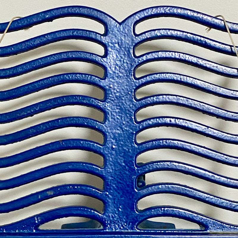 Vintage Cast Iron Metal Victor England Adjustable Blue Recipe Book Rest Holder