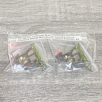2x 28mm Colonial British Cavalry Horse Painted Metal Miniatures Black Powder #2