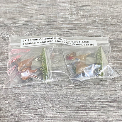 2x 28mm Colonial British Cavalry Horse Painted Metal Miniatures Black Powder #5
