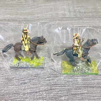 2x 28mm Colonial British Cavalry Mounted Painted Metal Miniatures Zulu War #5