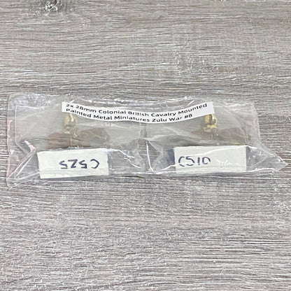 2x 28mm Colonial British Cavalry Mounted Painted Metal Miniatures Zulu War #8