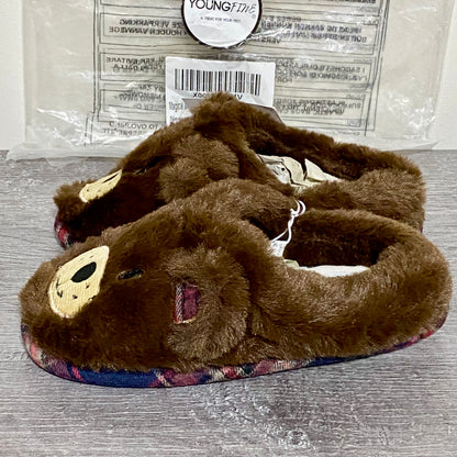 Youngfine Soft Plush Animal Bear Slippers Slip On Shoes Girls Kids UK Size 7/8