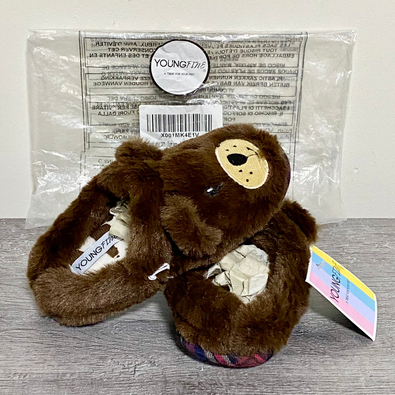 Youngfine Soft Plush Animal Bear Slippers Slip On Shoes Girls Kids UK Size 7/8