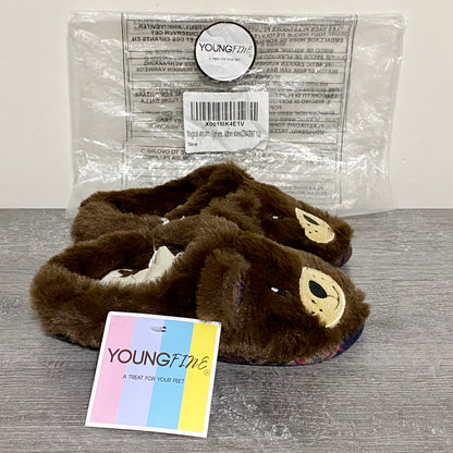 Youngfine Soft Plush Animal Bear Slippers Slip On Shoes Girls Kids UK Size 7/8