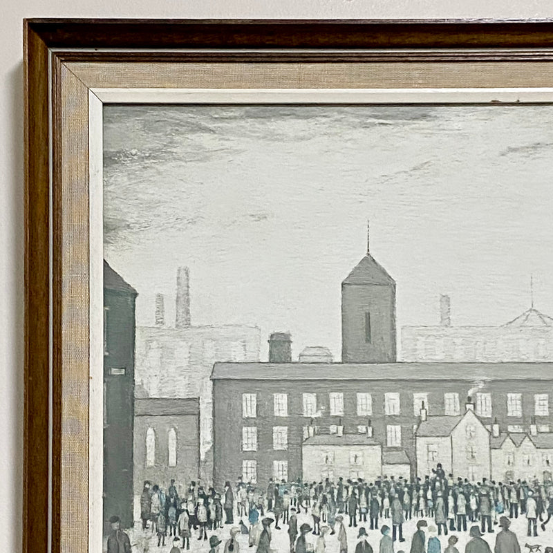 Vintage Outside The Mills Northern England Print Plate Signed L S Lowry Framed