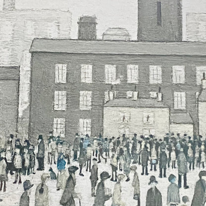 Vintage Outside The Mills Northern England Print Plate Signed L S Lowry Framed