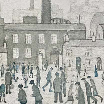 Vintage Outside The Mills Northern England Print Plate Signed L S Lowry Framed
