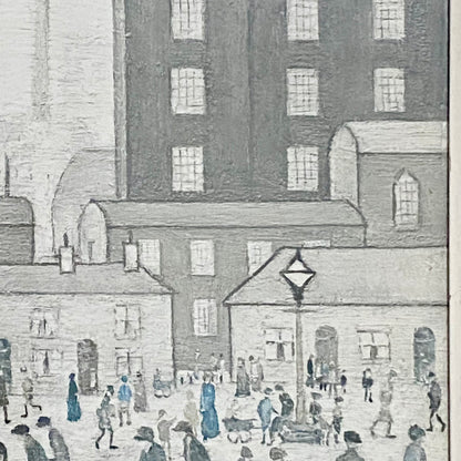 Vintage Outside The Mills Northern England Print Plate Signed L S Lowry Framed