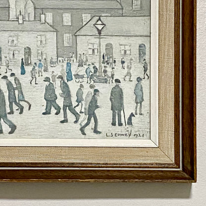 Vintage Outside The Mills Northern England Print Plate Signed L S Lowry Framed