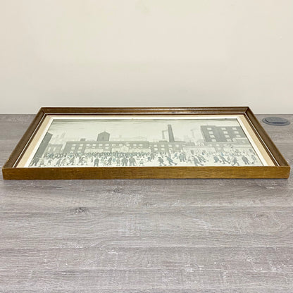 Vintage Outside The Mills Northern England Print Plate Signed L S Lowry Framed