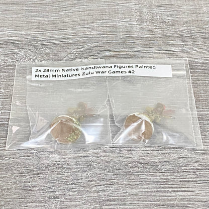 2x 28mm Native Isandlwana Figures Painted Metal Miniatures Zulu War Games #2