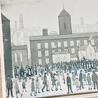 Vintage Outside The Mills Northern England Print Plate Signed L S Lowry Framed