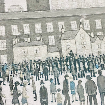 Vintage Outside The Mills Northern England Print Plate Signed L S Lowry Framed