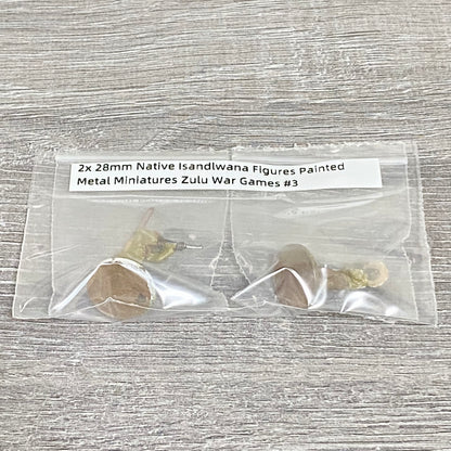 2x 28mm Native Isandlwana Figures Painted Metal Miniatures Zulu War Games #3