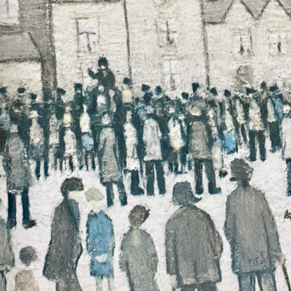 Vintage Outside The Mills Northern England Print Plate Signed L S Lowry Framed