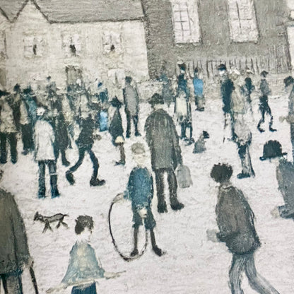 Vintage Outside The Mills Northern England Print Plate Signed L S Lowry Framed
