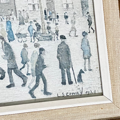 Vintage Outside The Mills Northern England Print Plate Signed L S Lowry Framed