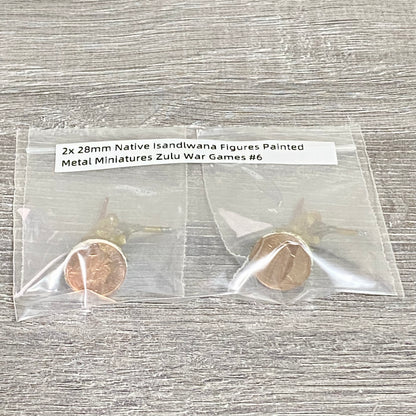 2x 28mm Native Isandlwana Figures Painted Metal Miniatures Zulu War Games #6