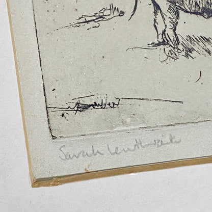 Vintage Cows Etching Signed Sarah Lewthwaite 1992 No.1 / 20 Framed & Glazed Rare