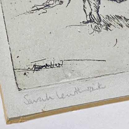Vintage Cows Etching Signed Sarah Lewthwaite 1992 No.1 / 20 Framed & Glazed Rare