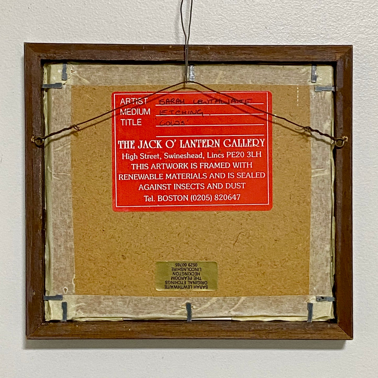 Vintage Cows Etching Signed Sarah Lewthwaite 1992 No.1 / 20 Framed & Glazed Rare