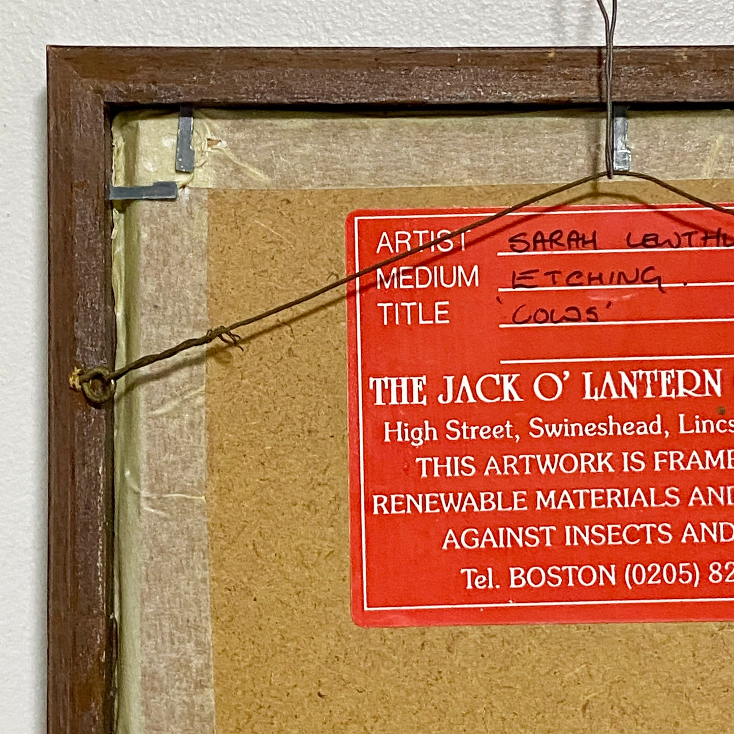 Vintage Cows Etching Signed Sarah Lewthwaite 1992 No.1 / 20 Framed & Glazed Rare