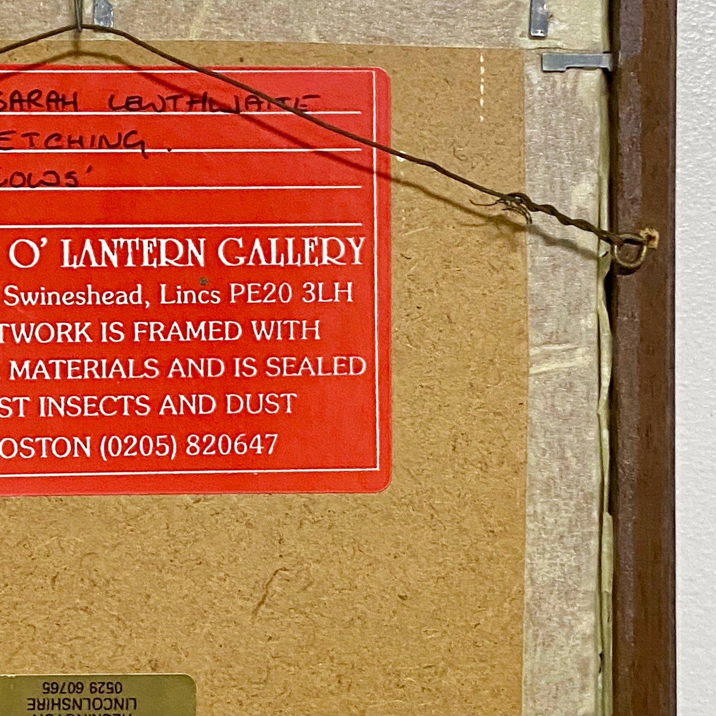 Vintage Cows Etching Signed Sarah Lewthwaite 1992 No.1 / 20 Framed & Glazed Rare