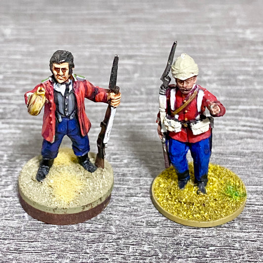 2x 28mm 24th Regiment Figures Painted Metal Perry Miniatures Zulu Wargames #4