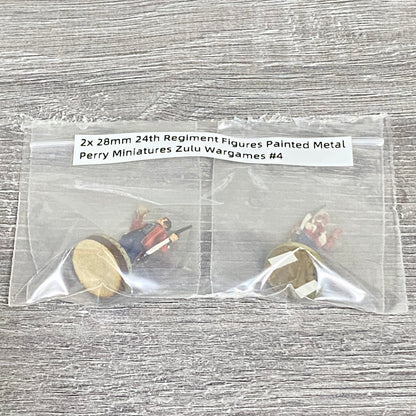 2x 28mm 24th Regiment Figures Painted Metal Perry Miniatures Zulu Wargames #4
