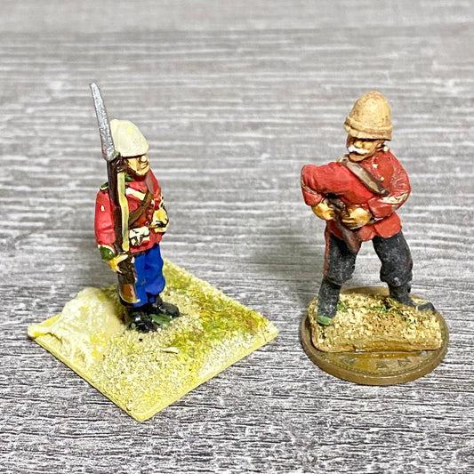2x 28mm 24th Regiment Figures Painted Metal Perry Miniatures Zulu Wargames #5