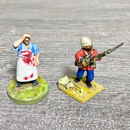 2x 28mm 24th Regiment Figures Painted Metal Perry Miniatures Zulu Wargames #7