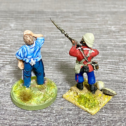 2x 28mm 24th Regiment Figures Painted Metal Perry Miniatures Zulu Wargames #7
