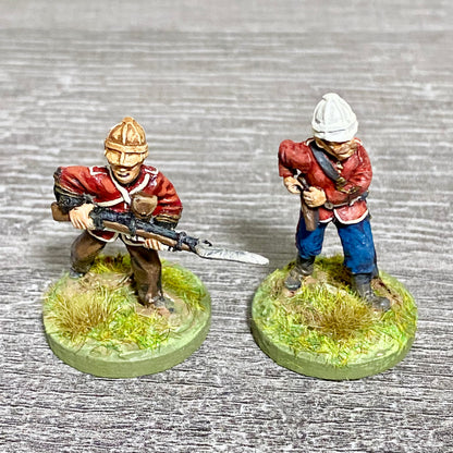2x 28mm 24th Regiment Figures Painted Metal Perry Miniatures Zulu Wargames #12