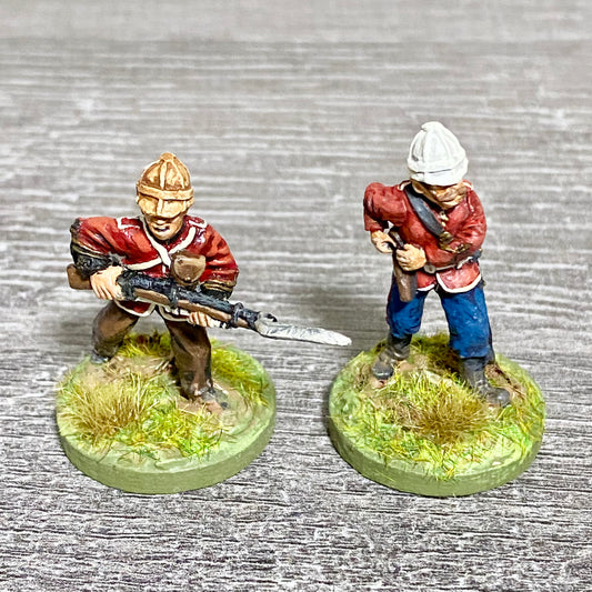 2x 28mm 24th Regiment Figures Painted Metal Perry Miniatures Zulu Wargames #12