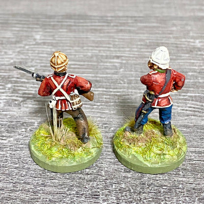 2x 28mm 24th Regiment Figures Painted Metal Perry Miniatures Zulu Wargames #12