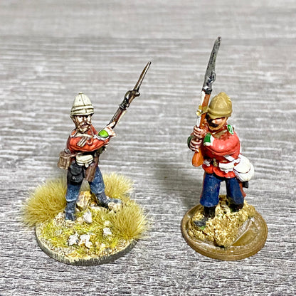 2x 28mm 24th Regiment Figures Painted Metal Perry Miniatures Zulu Wargames #13