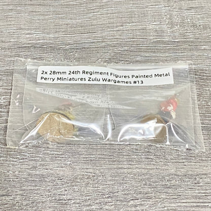 2x 28mm 24th Regiment Figures Painted Metal Perry Miniatures Zulu Wargames #13