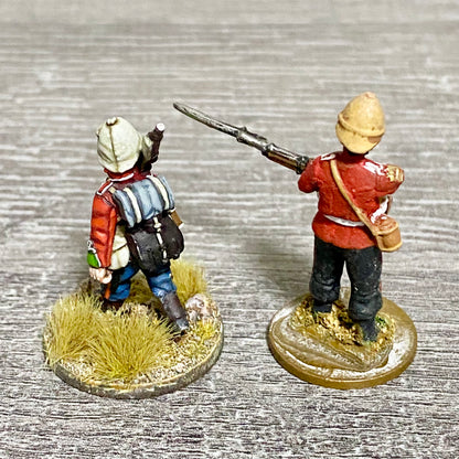 2x 28mm 24th Regiment Figures Painted Metal Perry Miniatures Zulu Wargames #14