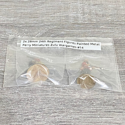 2x 28mm 24th Regiment Figures Painted Metal Perry Miniatures Zulu Wargames #14