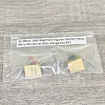 2x 28mm 24th Regiment Figures Painted Metal Perry Miniatures Zulu Wargames #15