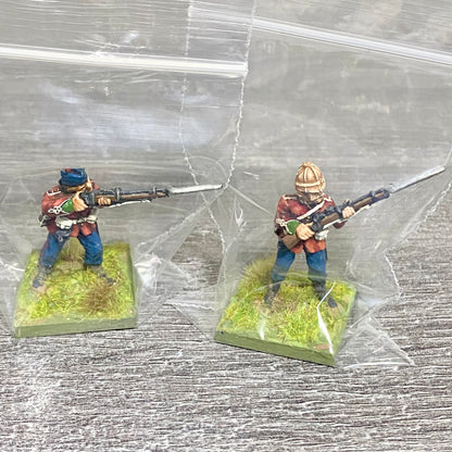 2x 28mm 24th Regiment Figures Painted Metal Perry Miniatures Zulu Wargames #18