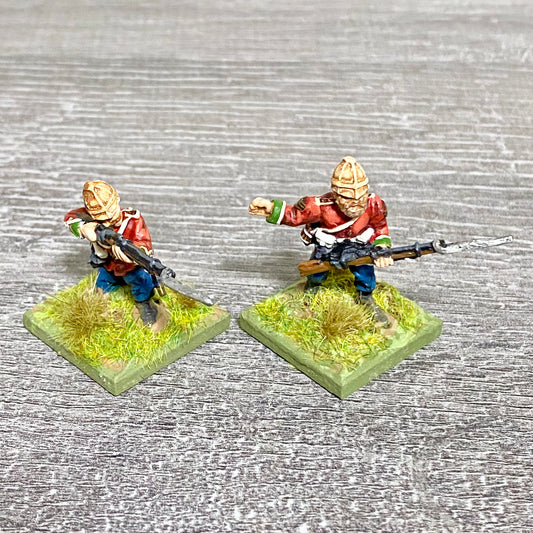 2x 28mm 24th Regiment Figures Painted Metal Perry Miniatures Zulu Wargames #19