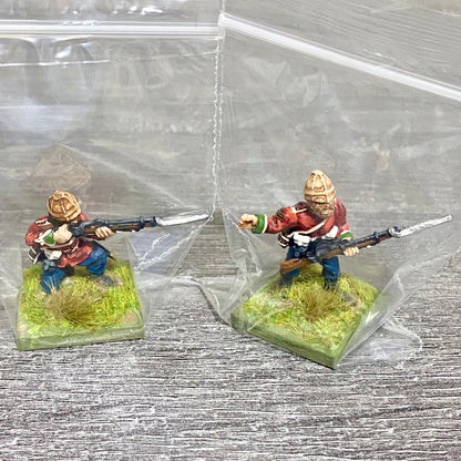 2x 28mm 24th Regiment Figures Painted Metal Perry Miniatures Zulu Wargames #19
