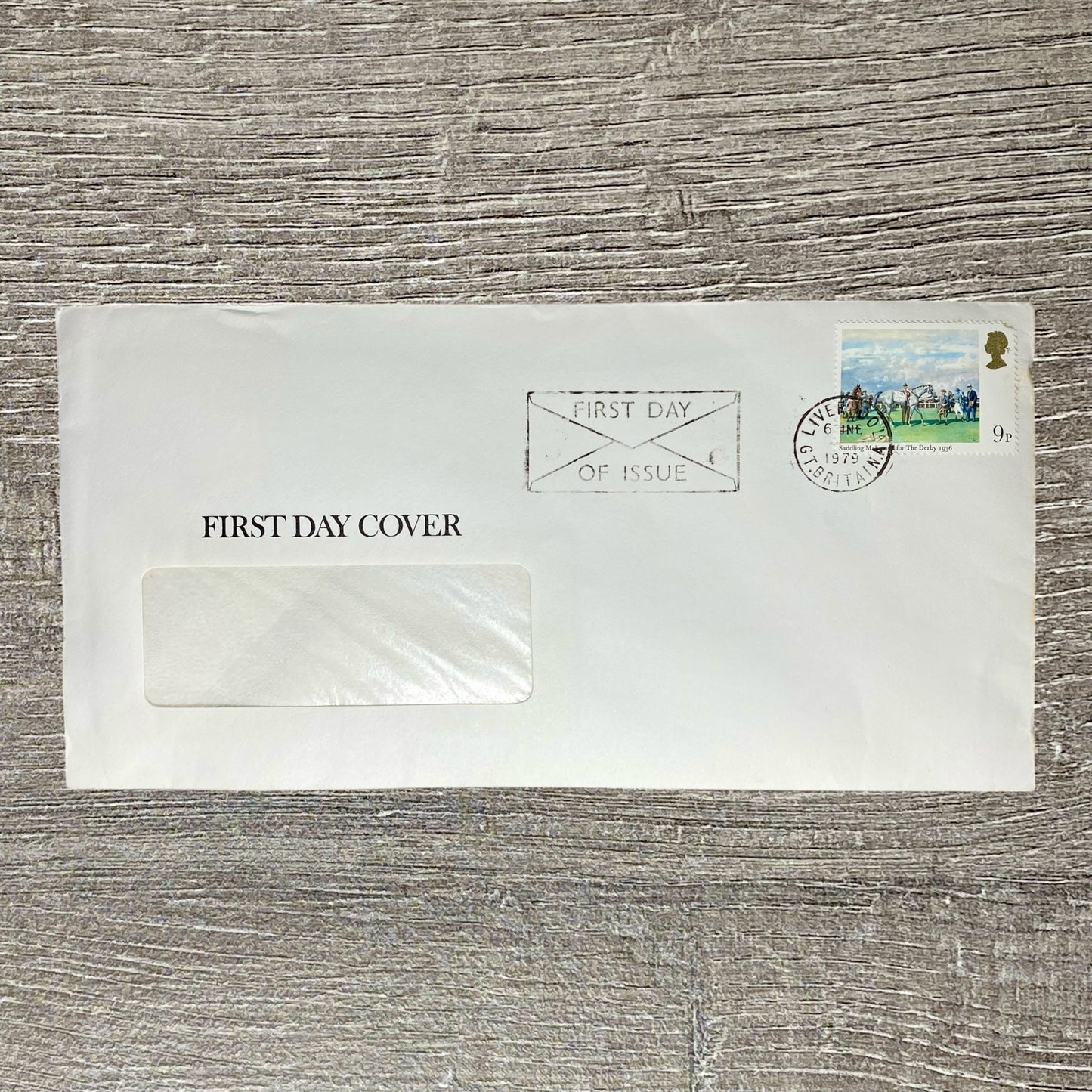 6th June 1979 Liverpool FDC Of Issue 9p Saddling Mahmoud For The Derby Stamp